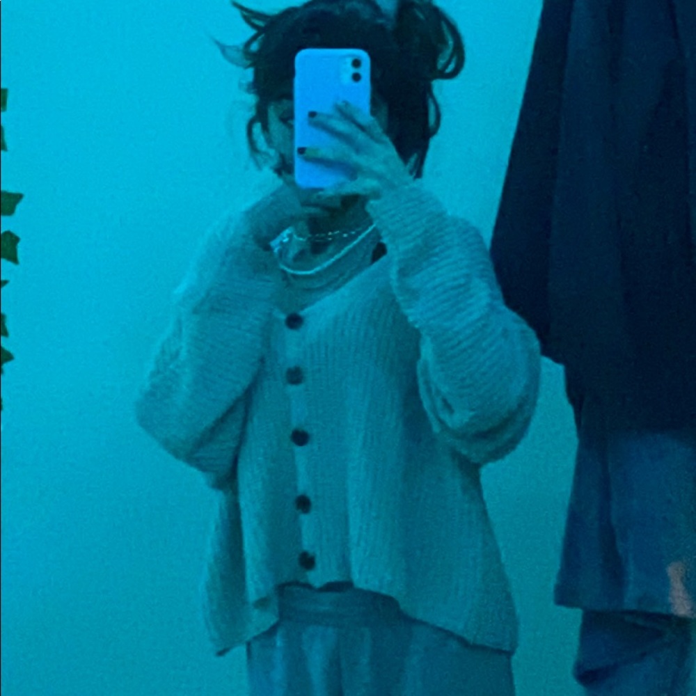 Long sleeved knit sweater
